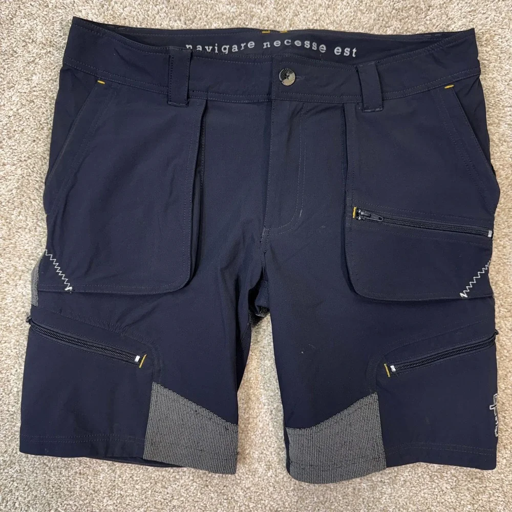 Pelle P Shorts Mens L Sailing Technical Cargo Navy Blue Stretch EUC